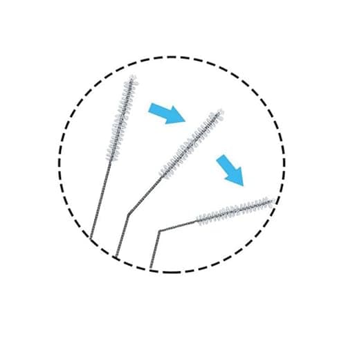 2 Pack Straw Cleaner Brush, Reusable Metal Handles Straw Cleaner Brush Extra Long for Stanley Mug 40, 30, 20 oz, 10mm Wide for Sippy Cup, Water Bottle and Tubes (Clear+Clear) thumbnail 3