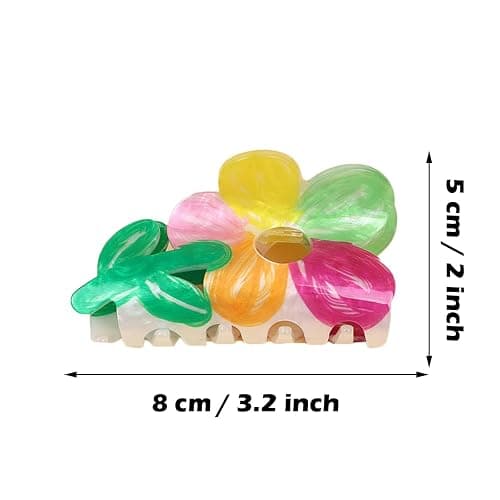 Rainbow Cloud Design Hair Claw Clip Cute Weather Theme Non-Slip Hair Accessories 3.2" X 2" for Thin Hair Women Girls, Rainbow thumbnail 2