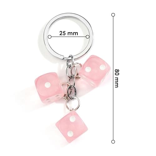 FRULX Creative Dice Keyring, Unique Keychain Gift Ideas for Women, Men, and Friends, Personalised Fashion Accessory and Fun Birthday or Travel Present for Her thumbnail 2