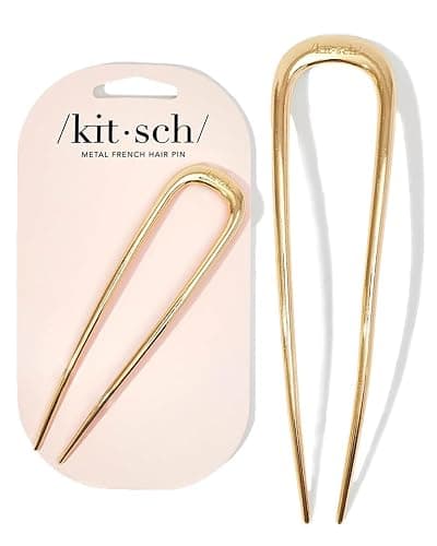 Kitsch French Hair Pin & Spray Bottle for Hair - Gold Metal Hair Fork for Buns & 5 oz Continuous Mist Water Sprayer | No Crease Hair Styling for Updos, Chignons & Sleek Looks thumbnail 2