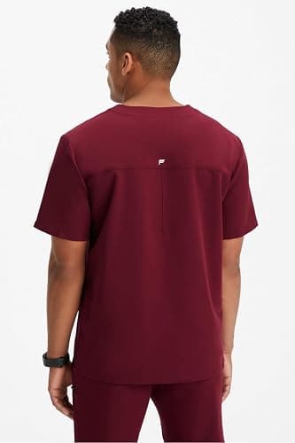 Fabletics Men's Helix 1-Pocket Scrub Top - MotionTech, Wrinkle-Resist, Chest Pocket, Anti-Shrink, Semi-Slim Fit thumbnail 2