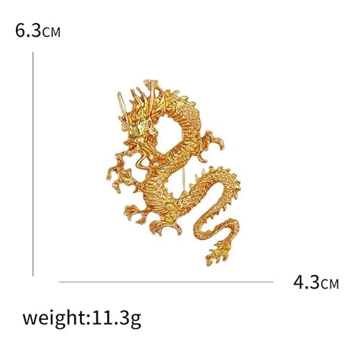 Dragon Brooch Pins for Women, Chinese Dragon Brooch Pin, Lucky Dragon Talisman Brooch Lapel Pin, Bohemian Dragon Brooches Pins for Women Hat Bag Suit Dress Accessories thumbnail 2