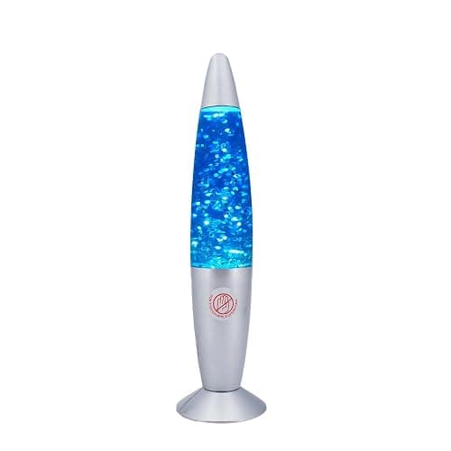 zhrisezlava 13IN Blue Glitter Lamp, Big Glitter Flow in Liquid Relaxing Motion Light, Home Decor Calming and Entertaining Lamp, Amazing Gifts for Adults (Glitter in Blue Water) - Image 1