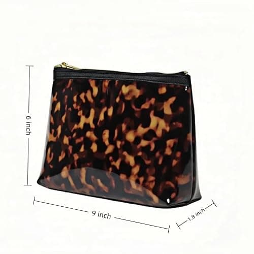 ORBENTO Retro Tortoise Printed Makeup Cosmetic Bag Mini Pouch thumbnail 3