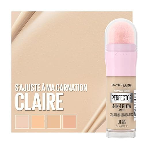 Maybelline New York - Perfecteur de Teint Illuminateur 4-en-1 - Base/Correcteur/BB Crème/Enlumineur - Fond de Teint Instant Glow Perfector 4-in-1 - Teinte : Light (01) - 20 ml thumbnail 2