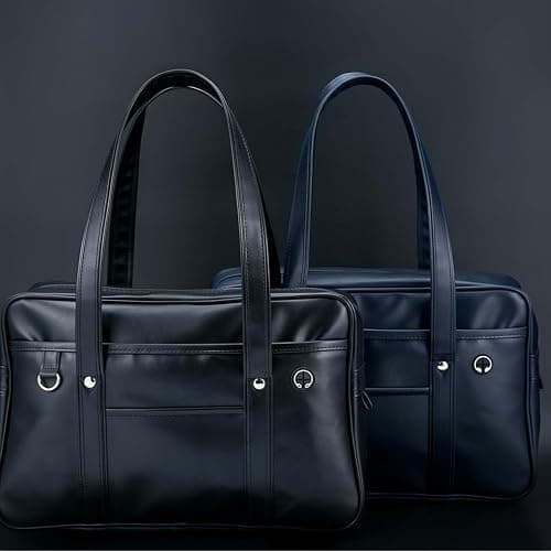gosduiwip Premium Leather School Bag For Student Uniform Laptop Lightweight Japanese Handbag Large Capacity PU Wide Application, Black thumbnail 6