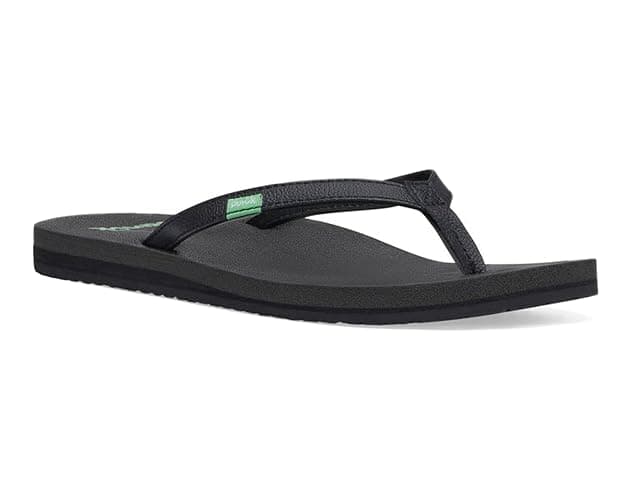 Sanuk Yoga Joy Womens Flip Flops | Yoga Mat Footbed | Sandals for Women | Womens Yoga Sandals | Women's Beach Sandals - Image 1