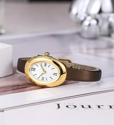 MASTOP Bracelet Watch for Women - Elegant 24mm Oval Dial Bangle Watch - Gold Jewelry Style Quartz Wristwatch - Gift for Her thumbnail 4