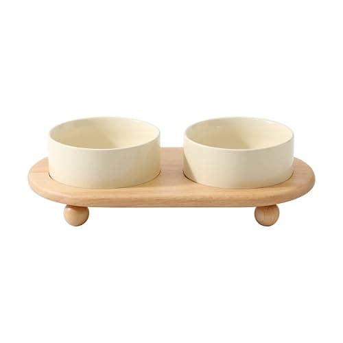 Havniva Raised Cat Bowls Water Bowl 5.1” Elevated Ceramic Cat Food and Water Bowl Whisker Friendly Pet Food Bowls for Indoor Cats, Wide Cat Water Dish Prevent Whisker Fatigue Non Slip Cat Feeder - Image 1