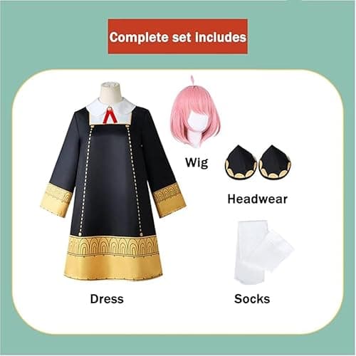 AKTOTO Thorn Princess Yor Forger Cosplay Gothic Dress Anya Forger Cosplay Anime Halloween Full Dress with Wig thumbnail 6