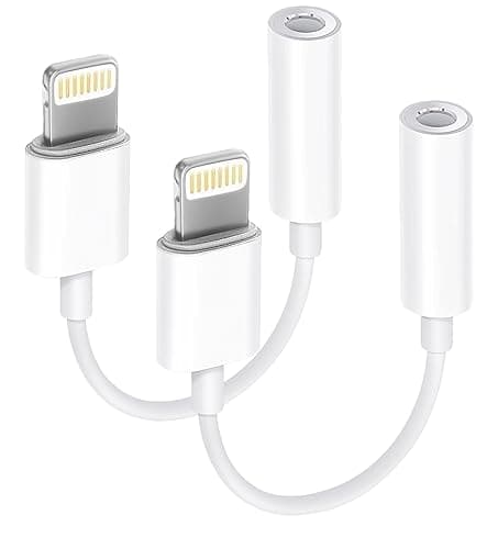 [Apple MFi Certified] 2 Pack Lightning to 3.5 mm Headphone Jack Adapter, iPhone Aux Adapter Converter Dongle Audio Cable Compatible with iPhone 14 13 12 11 X XS 8 7 - Image 1