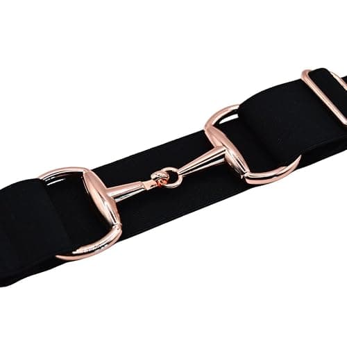 CELAEQ Kids 1.5 inch Elastic Equestrian Belt, Horse Riding Belt with Rose Gold Bit Buckle thumbnail 5