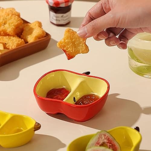 1 PCS Ceramic Fruit-shaped Dipping Dishes Set Soy Sauce Dishes, 3 oz Ceramic Dipping Bowls, Sauce Cups, Dinnerware and Accessories, Housewarming Gifts, Ketchup, BBQ, Party, Charcuterie Accessories thumbnail 6