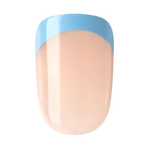 KISS imPRESS No Glue Mani Press On Nails, French, 'Snooze', Blue, Short Size, Squoval Shape, Includes 30 Nails, Prep Pad, Instructions Sheet, 1 Manicure Stick, 1 Mini File thumbnail 8