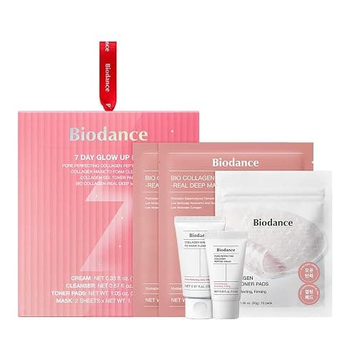 BIODANCE 7 Day Glow Up Kit: Holiday Collagen Gift Set for Glass-Skin, Christmas Gift, Stocking Stuffers for teen girls, Korean Skincare with Mask to Foam Cleanser, Toner Pads, Moisturizer, Gel Masks - Image 1