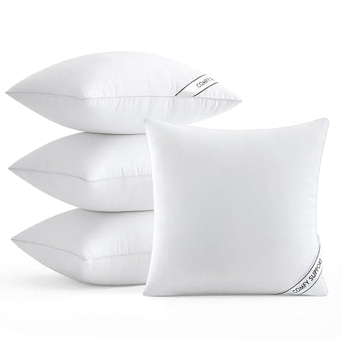 MIULEE 18x18 Inch Pillows Inserts, Pack of 4 Down Alternative Virgin Filling Comfy Support Throw Pillows for Sofa Couch Bed - Image 1