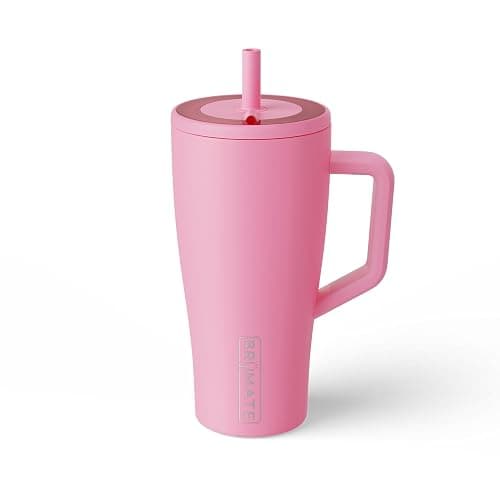 BrüMate Era 30 oz Tumbler with Handle & Straw | 100% Leakproof Insulated Water Bottle Tumbler with Lid & Flexible SoftSip Straw | Made of Stainless Steel | Cup Holder Friendly | 30oz (Primrose) - Image 1