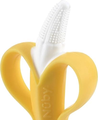 Nuby Nananubs Banana Massaging Teether – Baby Teething Toys 3 Months and Up, Silicone Teether for Sore Gums, Infant Toy, Baby Essentials, Brush, Travel Accessory, Gift for Babies thumbnail 6