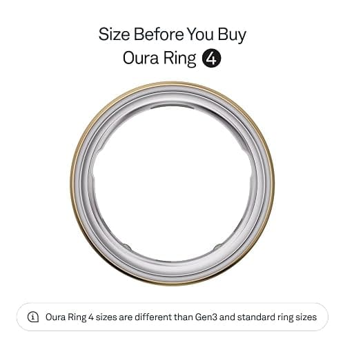 Oura Smart Ring 4 - Gold - Size 7 - | Non-Standard Fit – Measure with a Size Kit |Sleep, Heart Rate and Fitness Tracking Wearable | 8-Day Battery, iOS / Android Compatible thumbnail 2