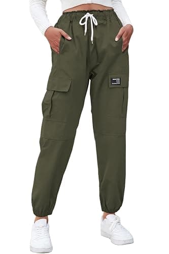 SANGTREE Girls & Womens Drawstring Cargo Jogger Pants,3 Years - Women 3XL thumbnail 2