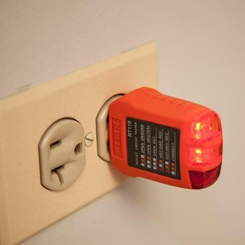 Klein Tools RT110 Outlet Tester, AC Electrical Receptacle Tester for North American Outlets thumbnail 6