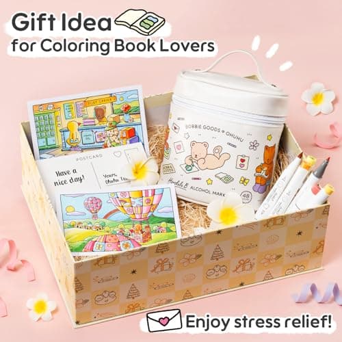 Ohuhu & Bobbie Goods Alcohol Markers, Co-branded 48-color Brush & Fine Alcohol Markers for Adult Artist Beginner Coloring Drawing Sketching Illustration, Honolulu B thumbnail 7