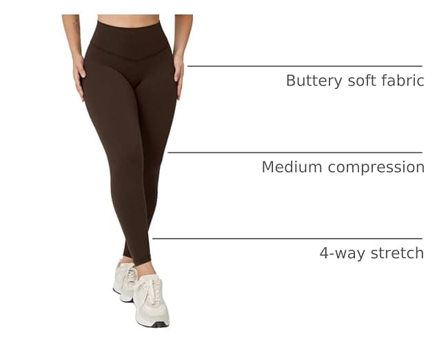 UNISSU Hugcurve No Front Seam High Waisted Workout Leggings for Women Buttery Soft Yoga Pants Gym Athletic Tights - 25'' thumbnail 4