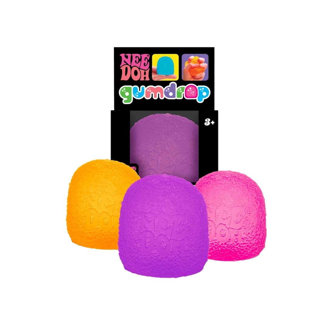 Schylling NeeDoh Gumdrop Textured Sensory Fidget Toy Colors May Vary (3 Pack) - Image 1