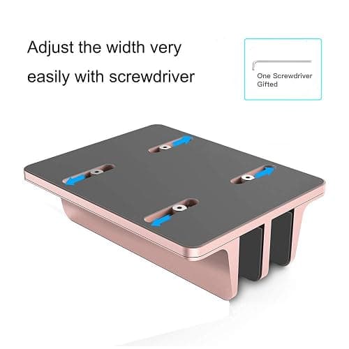 BECEMURU Adjustable Aluminum Laptop Stand, Rose Gold, Fits 14mm to 42mm Laptop Thickness, Protective Non-slip Mat thumbnail 6