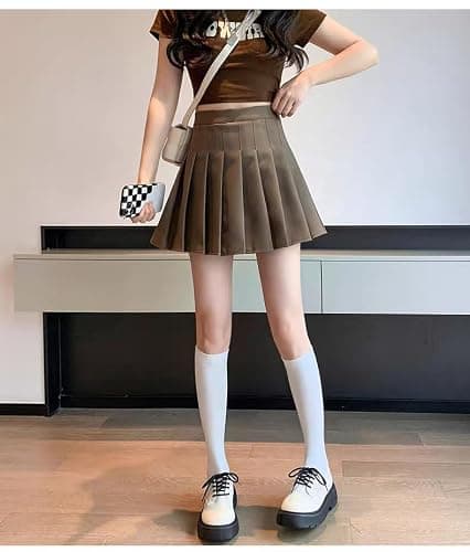 Women's High Waisted Pleated Skirt A-Line Hanging Feeling Short Skirt with Soft Lining for Casual Wear and Tennis Skirt thumbnail 8