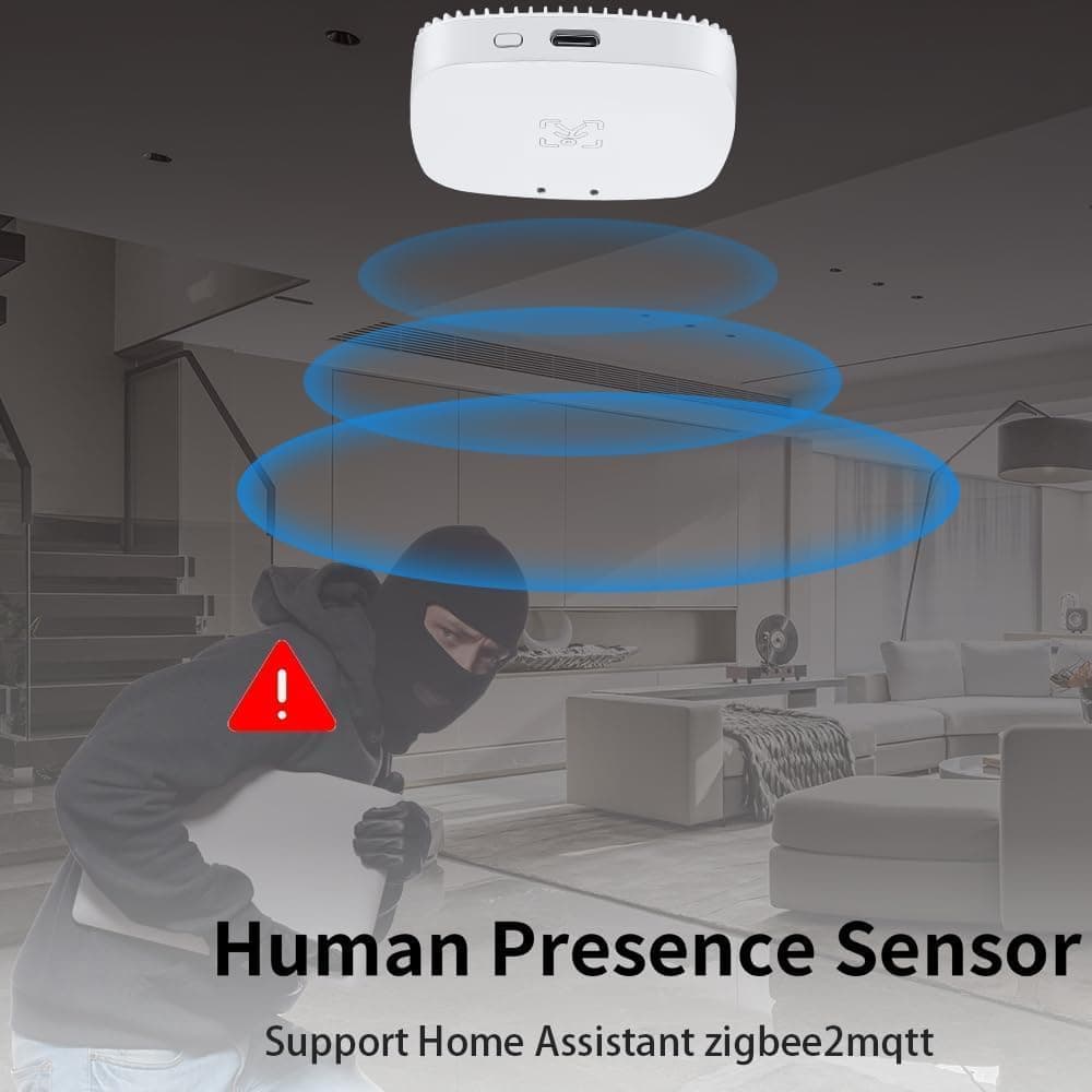 MmWave Human Presence Sensor, Zigbee millimeter wave radar detector, requires TUYA HUB, supports Home Assistant Zigbee2mqtt thumbnail 2