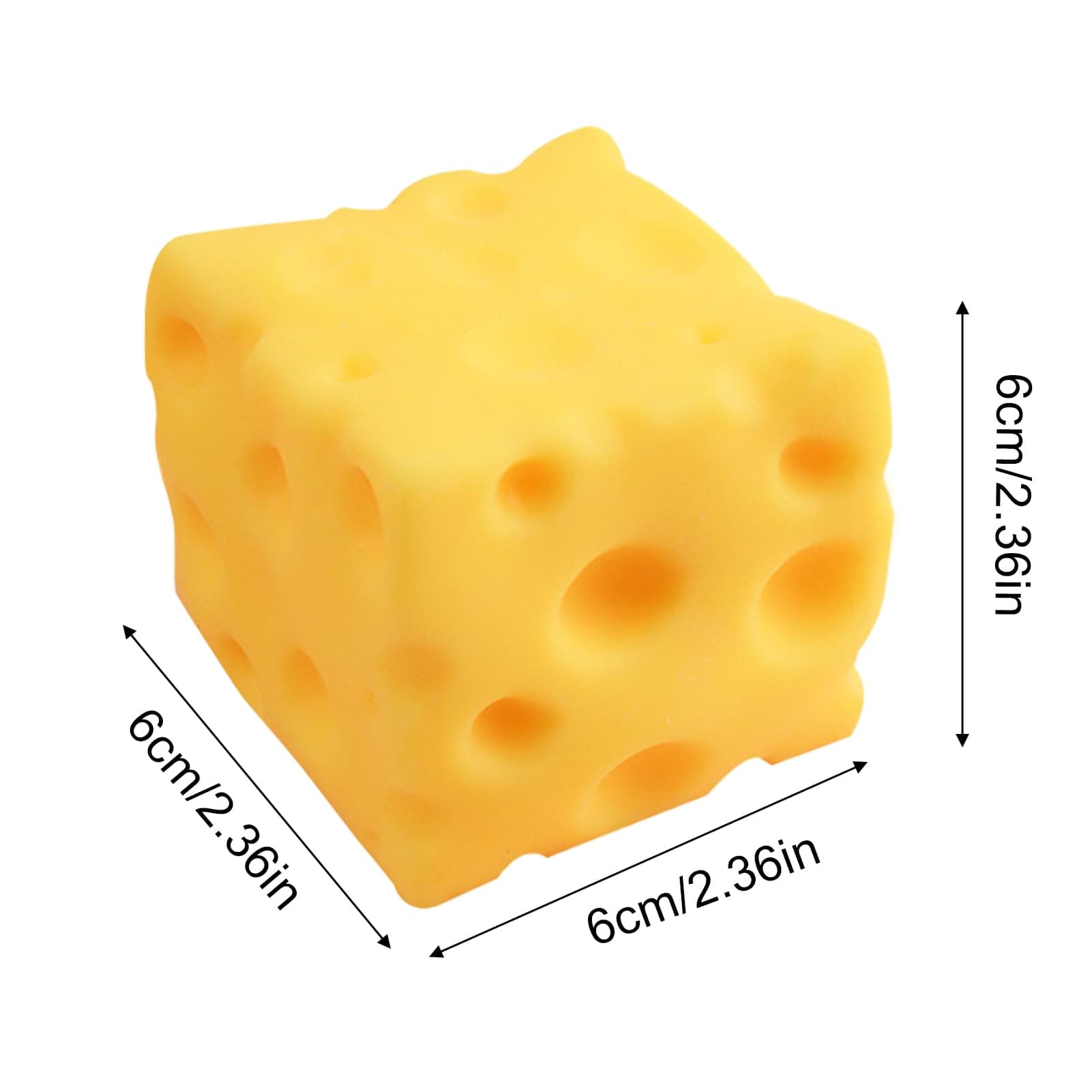 Yellow Cheese Squeeze Toy, With Soft Texture, 6x6cm/7x7cm, Food Themed Cheese Cubes Squishy Toy, Rebounding Sensory, Fun And Engaging, For Kids, Adults, Stress Relief thumbnail 5
