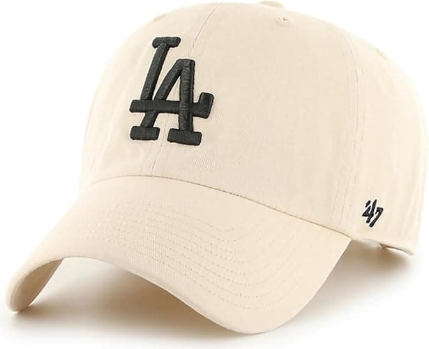 47 Brand MLB Natural Primary Logo Clean Up Adjustable Baseball Cap Hat, Adult One Size Fits All - Image 1