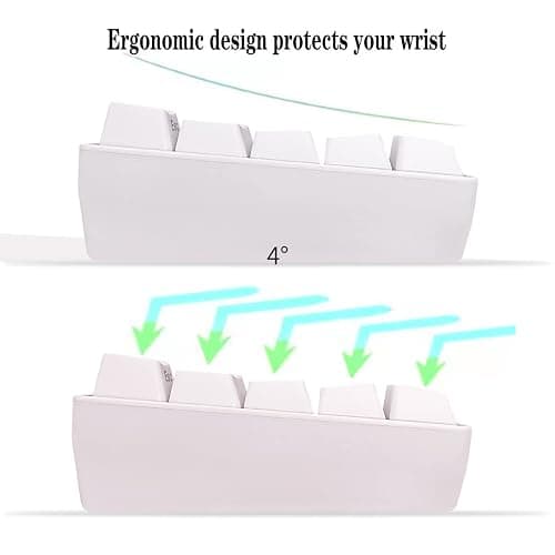 Snpurdiri 60% Wired Gaming Keyboard, 61 Keys RGB Backlit Wrist Rest Ultra-Compact Mini Waterproof Keyboard for PC Computer Gamer (White) thumbnail 5