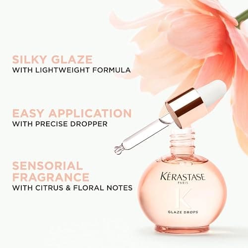 Kérastase Gloss Absolu Glaze Drops Hair Oil, Illuminating Leave-In Treatment For Intense Shine And Frizz Control, With Wild Rose, For Dull & Frizz-Prone Hair, 45ml thumbnail 4