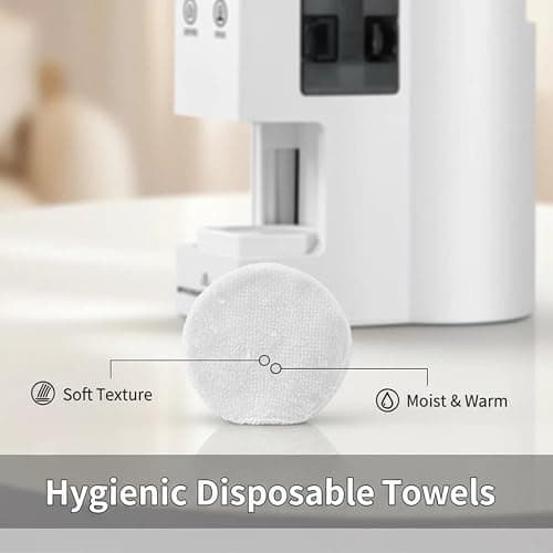 Hot Face Towel Heater Machine, Automatic Disposable Towel Warmer with Steam, 5-Second Heating, 55°C Constant Temperature, Portable Face Towel Steamer (1PC Face Towel Machine+40PCS Towels) thumbnail 5
