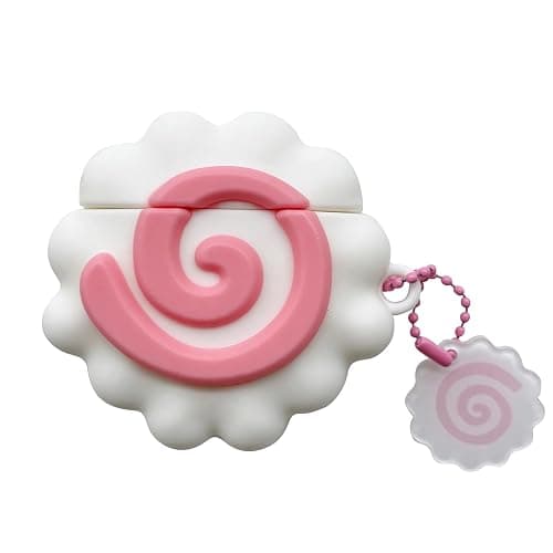 YAKVOOK for AirPods 1/2 Case,Cute 3D Cartoon Fish Cake AirPods 1st 2nd Generation Cover Kawaii Soft Silicone Protective Cover with Keychain Shockproof Charging Case Girls Women - Image 1