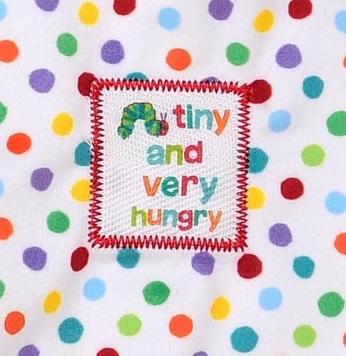 The Very Hungry Caterpillar Snuggle Blanket with Rattle and Crinkle, Green with Colorful Dot, 10 inch Square thumbnail 4