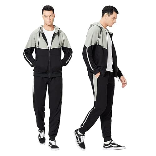 AOTORR Mens Tracksuit Set Full Zip Hooded Jacket Jogging Tops Bottoms Sweatshirt Suit with Pockets thumbnail 5