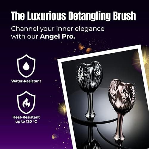 Tangle Angel Detangling Hair Brush - Anti Static Tangle Taming Brush with Soft Bristles - Heat & Water Resistant Pro Detangler Hairbrushes for Women for Fine, Thick, Wavy, & Curly Hair - Titanium thumbnail 6