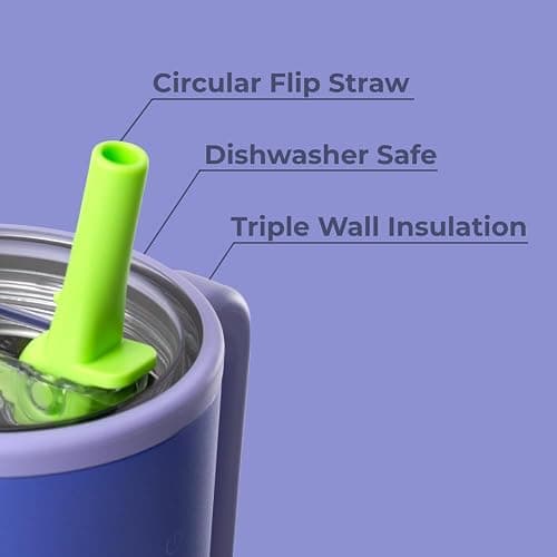 HydroJug Traveler - 40 oz Water Bottle with Handle & Flip Straw - Fits in Cup Holder, Leak Resistant Tumbler-Reusable Insulated Stainless Steel & Rubber Base - Gifts for Women & Men, Lime Rickey thumbnail 4
