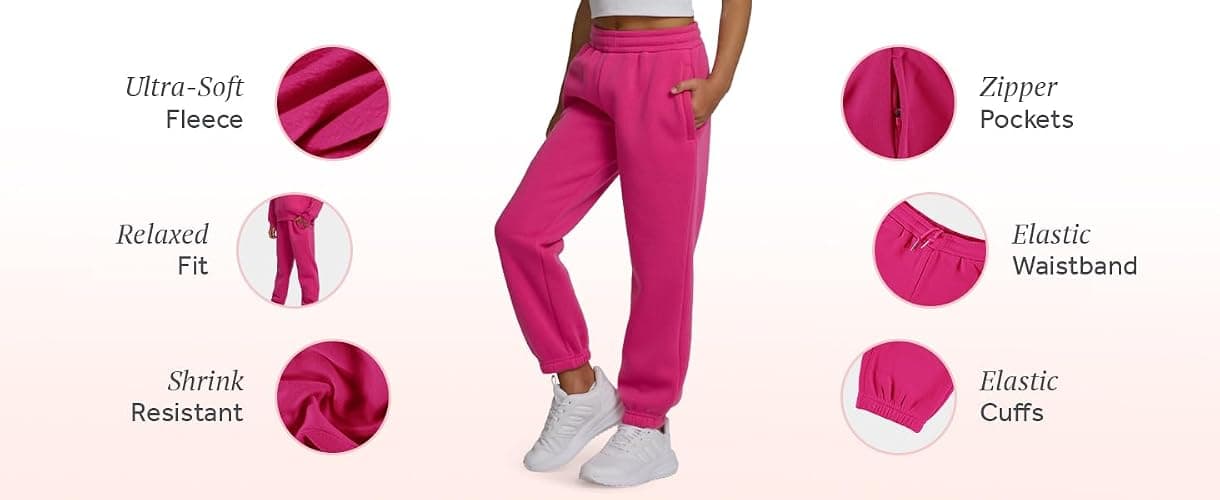 PURE CHAMP Girls Sweatpants 3 Pack Fleece Athletic Joggers, Teen Sweat Pants with Zipper Pockets and Drawstring Size 4-16 thumbnail 5