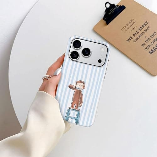 Case for iPhone 17 Pro - [Drop Protection Phone Cover] - Hybrid Case for Girl Women - Funny Monkey Stripes 01 thumbnail 6