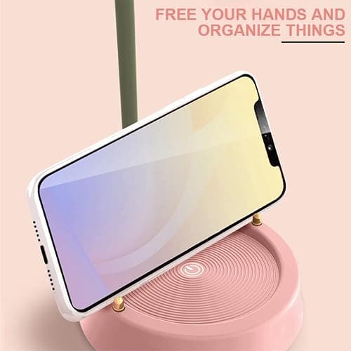 MAGICKK Flower LED Desk Lamp Cordless Table Light Adjustable Gooseneck Dimmable Touch Rechargeable Battery Student Bedroom Room Lighting Table Light House Decor (Pink) - Pink thumbnail 5