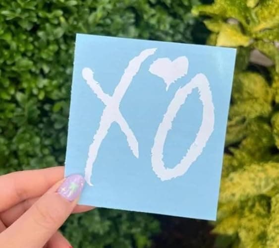 1PC XO Decals, Weekend Tesfaye XO, Car Stickers, Truck, SUVs, Heart Logo Decal Vinyl Sticker, The Weekend XO, Laptop Sticker, Water Bottle, Tumbler, Waterproof, Window, Car Bumper, Vinyl Decal (5") thumbnail 4