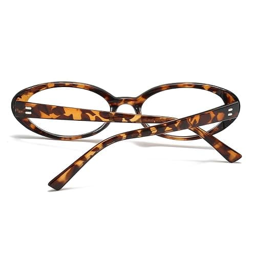 JOVAKIT Oval Blue Light Blocking Glasses for Women Men Vintage Fashion Small 90s Retro Oval Frame Style Eyeglasses thumbnail 4