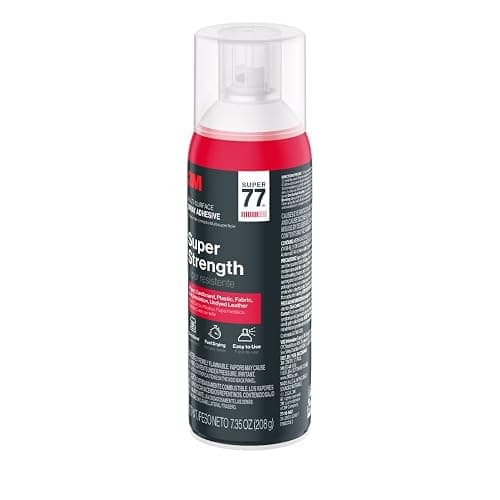 3M Super 77 Multi-Surface Spray Adhesive | Provides Secure Bond In 15 Seconds, Dries Clear, Ideal For Plastic, Glass, Paper, Fabric, Wood, Foam, Cardboard, Fiberglass thumbnail 8