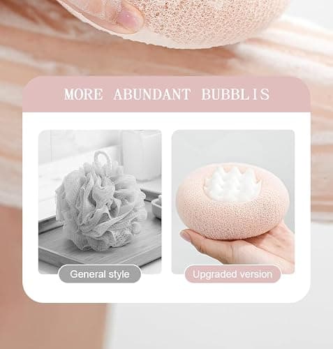 Super Soft Sunflower Suction Cup Bath Ball, New Upgraded 2-in-1 Sunflower Ball Exfoliating Bath Sponge Cleaning Brush, Mesh Shower Body Sponge Accessories for Women, Men(Cyan+Pink+Purple) thumbnail 6