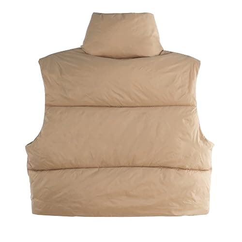 Century Star Puffer Vest Women Girls - Cropped Fall Winter Outerwear Puffy 2025 Quilted Top Jacket Coat Gilet Sleeveless Zip thumbnail 3