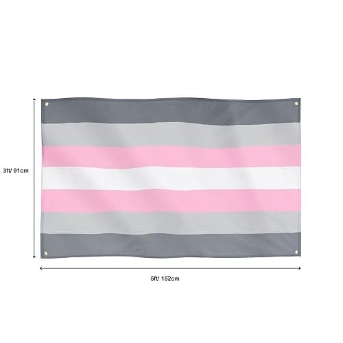 Runesol Demigirl Pride Flagge, 91x152 cm, 4 Ösen, eine in jeder Ecke, Gay Pride Flagge, LGBT+ Flagge, Pride Fahne, Premium-Fahnen für drinnen und draußen, lebendige Farben, Festival Parade Feier thumbnail 2